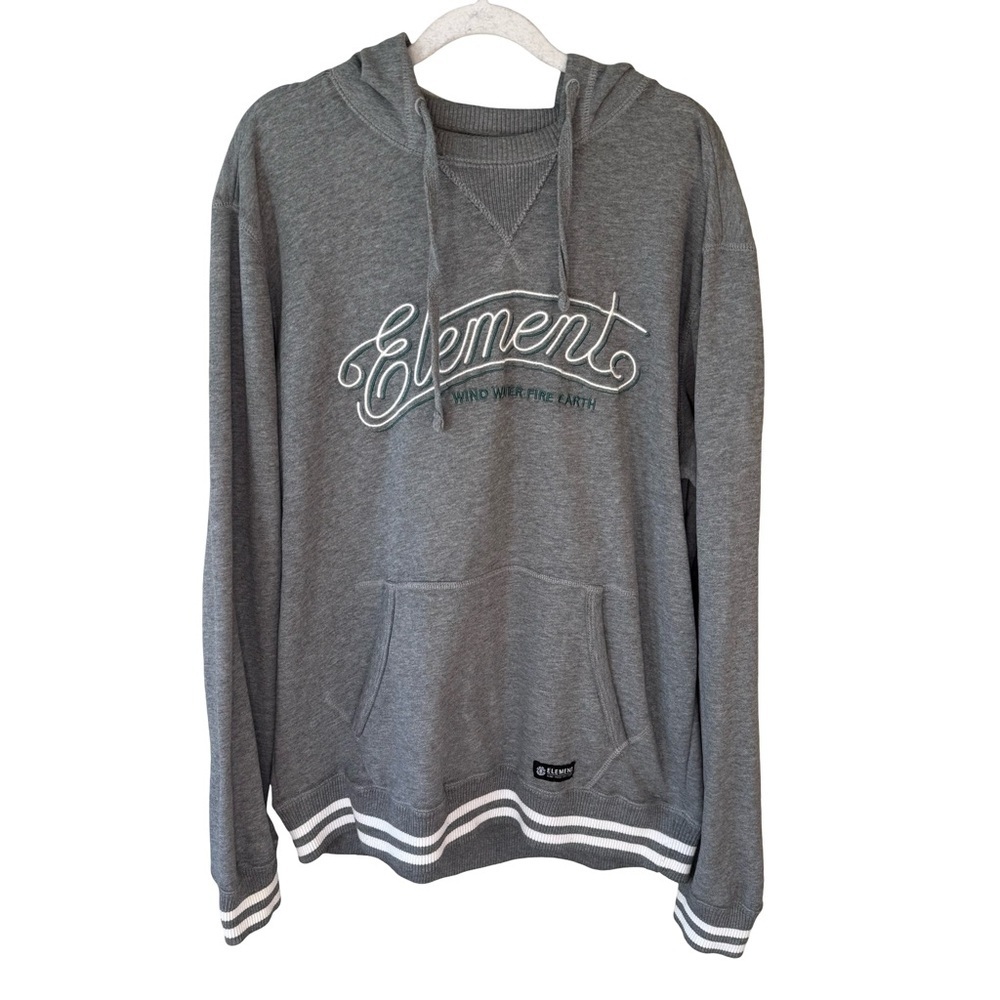 Element Gray Skate Streetwear Hoodie Sweater Size L Casual Unisex Pullover